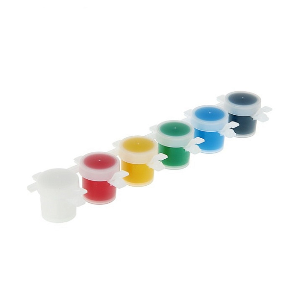 Краска акриловая 6 цветов по 5мл (Блок-тара-Спайк 6 баночек по 5мл) купить недорого в Самаре от производителя С-Пластик
